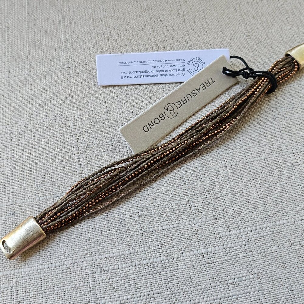 Treasure & Bond Girls Bracelet Brown Wrist Band Magnet Closure New $35 - Picture 16 of 16